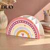 Desktop Storage for Small Items Wooden Rainbow Pencil Holder, Cute Desk Organizer, School Office Art Supply Study Decor Students Kids,