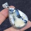 Natural Dendrite Opal Gemstone 925 Sterling Silver Jewelry Pendant 2.44" c9z67