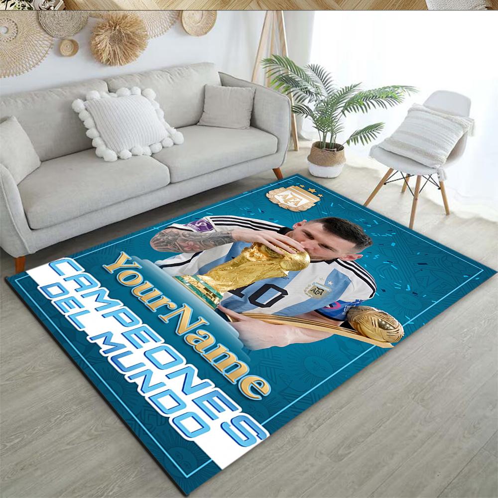 Messi 400 Customize Your Name Area Rug Perfect for Study room Kitchen Entryway Playrooms Antislip Carpet Decorate Offices