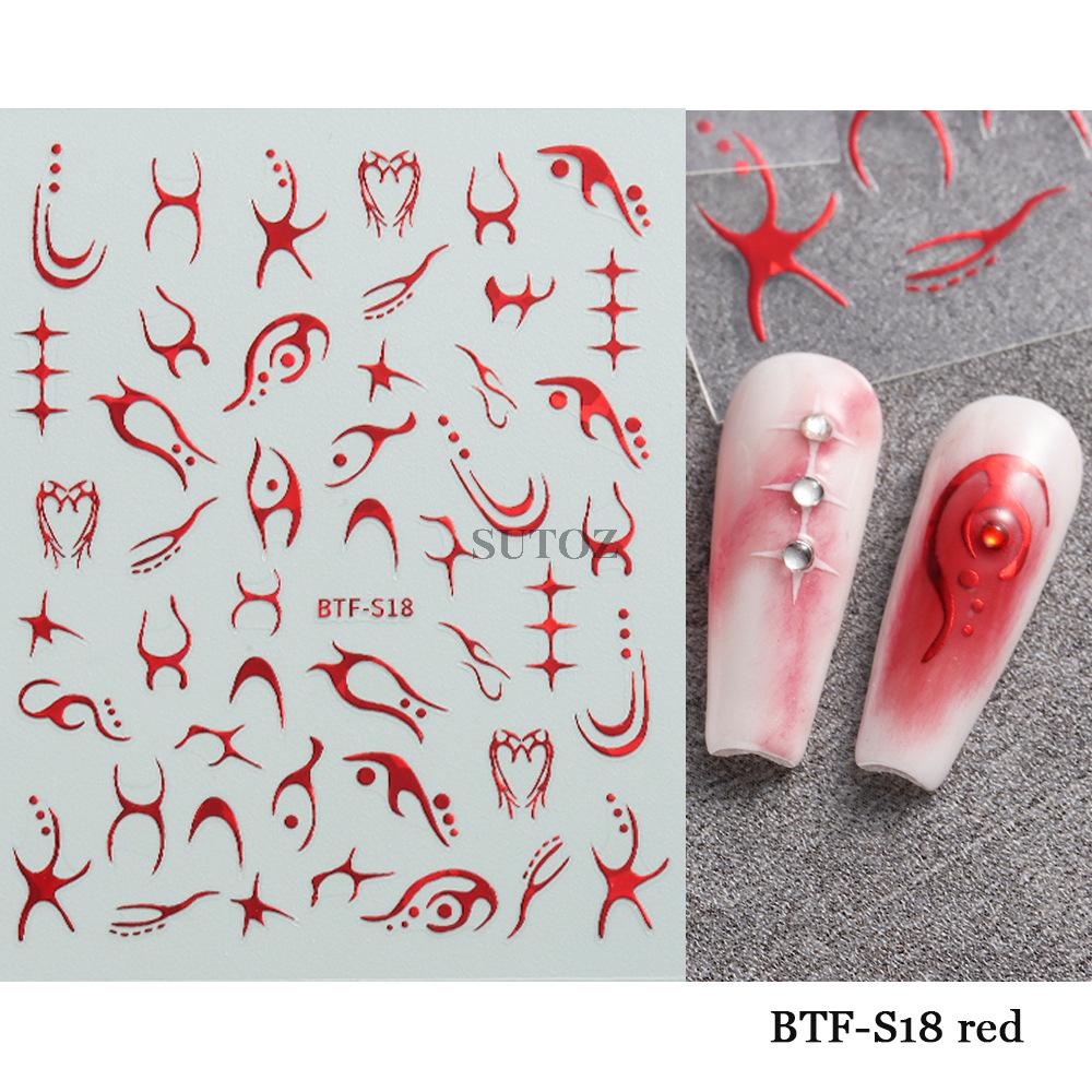 Наклейки для ногтей с геометрическим узором, сияющая звезда и луна, клейкие наклейки для ногтей