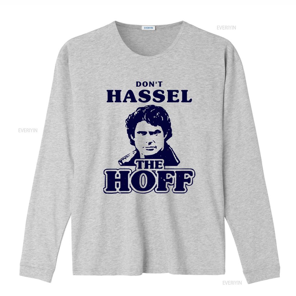 Retro Funny Dont Hassel The Hoff Slogan Celebrity Print Casual T Shirt Vintage Washed Designer Clothes Unisex Soft Graphic