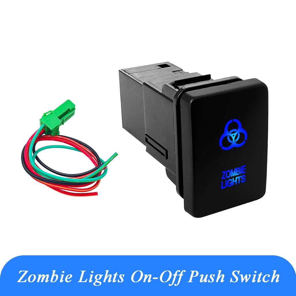 12V Blue LED Fog Light Bar Push Switch For Toyota 2015 Hilux GUN Prado 150 200 RAV4 HiAce Landcruiser ON OFF Button Switch