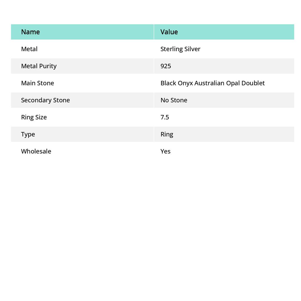 Natural Australian Opal Doublet 925 Sterling Silver Jewelry Ring Size 7.5 l0V15