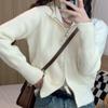 Autumn Hooded Knitted Cardigan Jacket Women's Cropped Base Layer Top Double Zip Sweater Inner Smooths Silhouette