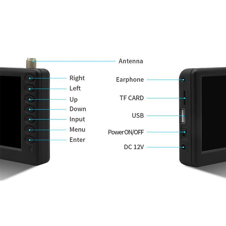 5-Inch Portable Ultra-Thin LCD TV for Home and Car Use