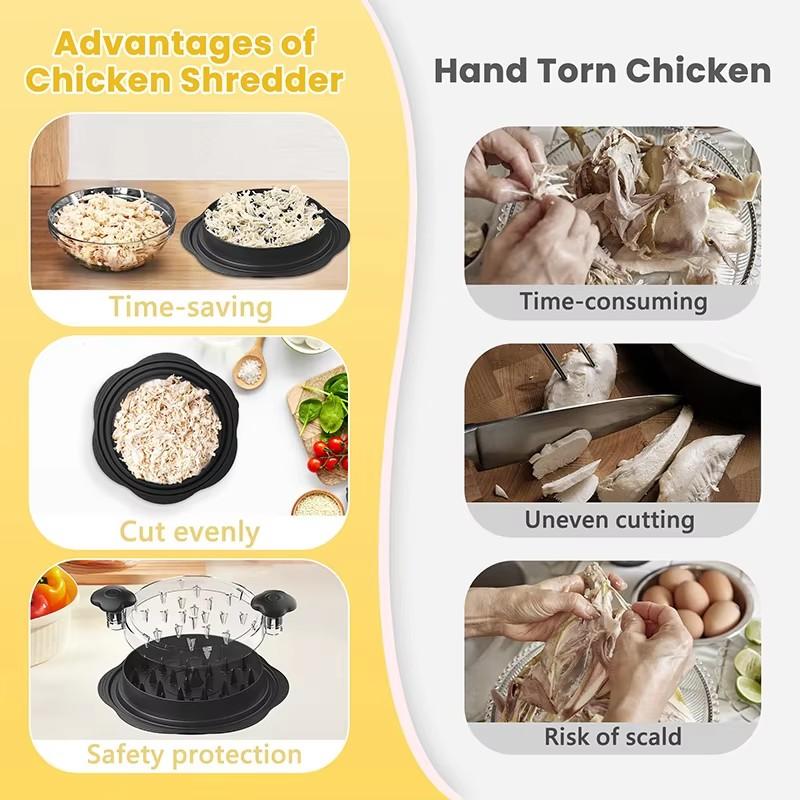 Meat Grinder Chicken Breast Shredder Twist Tool With Lid Cleaning Brush Anti Slip Ergonomic Handle Multifunctional Kitchen Tool