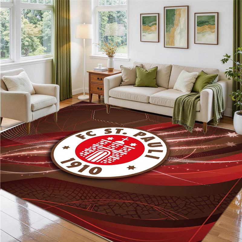 Fulham Football Design Crystal Velvet Rug Soft Decorative Mat for Bedroom Entrance