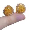 Gold Mesh Crystal Rose Ear Cuffs - Elegant High-End Versatile Women's Earrings.
