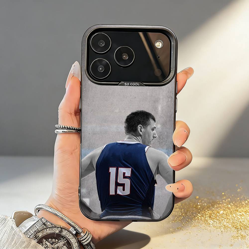 БАСКЕТБОЛ Н-Никола Й-Йокич НЙ Чехол для телефона для iPhone17,16,15,14,13,12,11,Pro,MAX Серый Матовый Силиконовый Черный Чехол