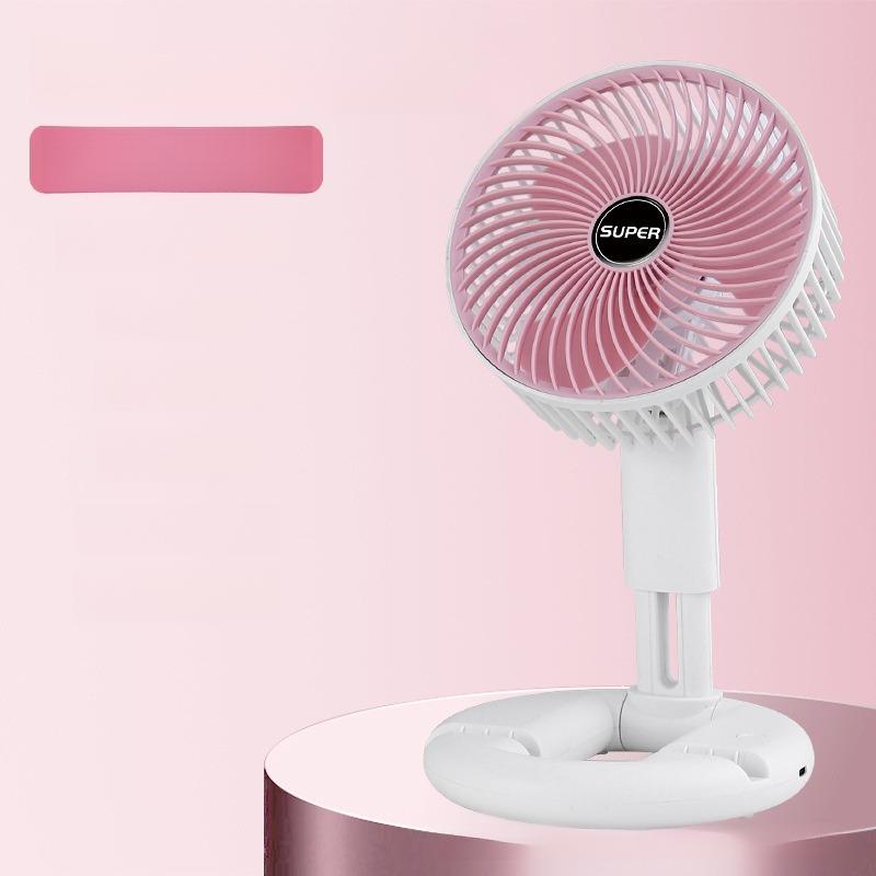 2026 Desktop Retractable Fan USB Rechargeable Folding Portable Silent Mini Air Circulator for Student Dorm Home Office