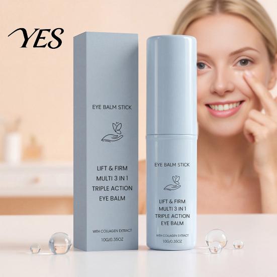 Quick Absorb Eye Cream 10g Under Balm Stick, Hydrating Non-greasy Brightener, Collagen Undereye for Dark Circles & Wrinkles