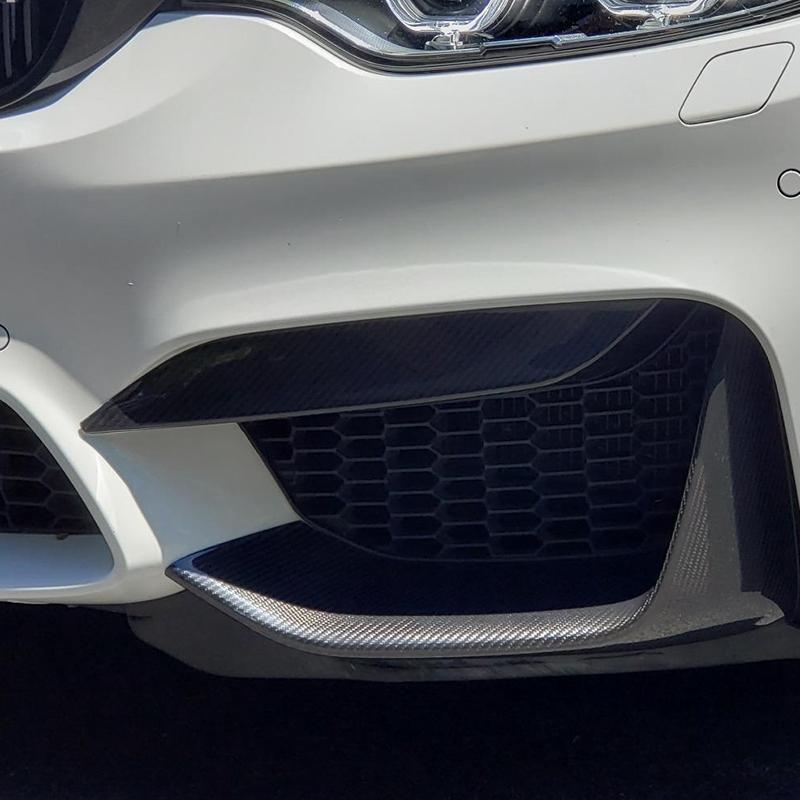 Car Real Carbon Fiber Front Bumper Side Splitter Canards Lip Spoiler For-BMW F80 M3 F82 F83 M4 2015-2018
