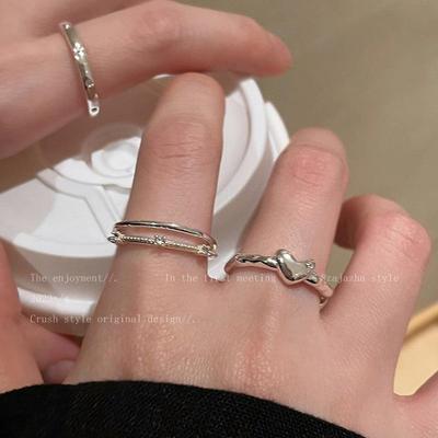 Элегантное двухслойное регулируемое штабелируемое кольцо Love