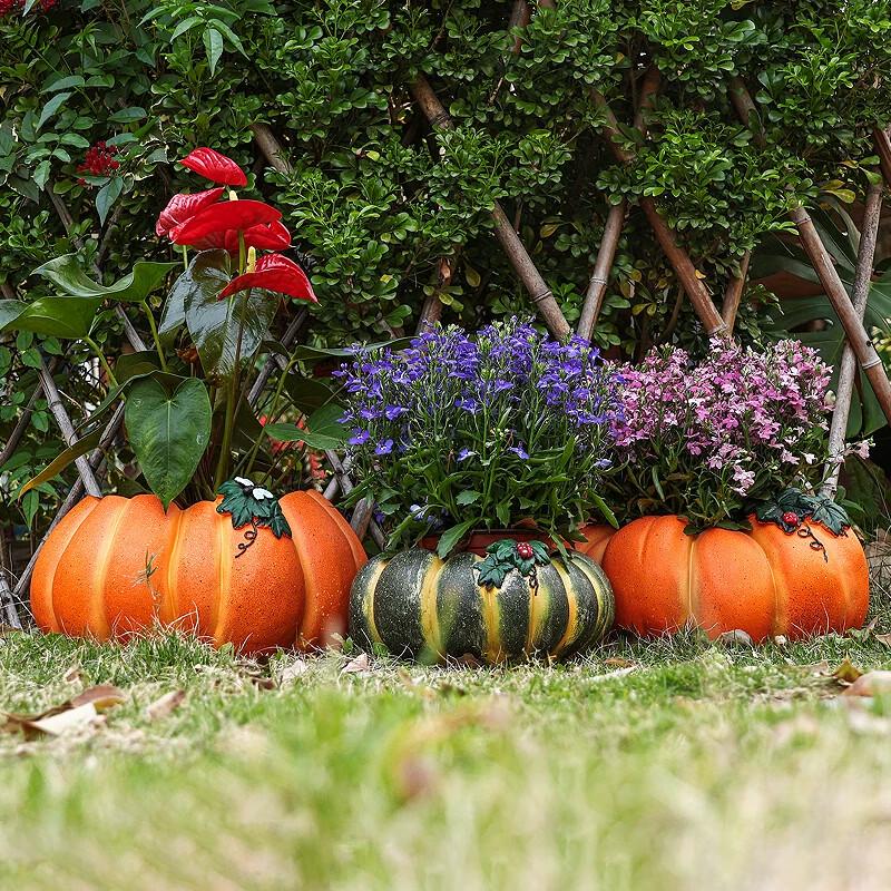Retro Pumpkin Flower Pot