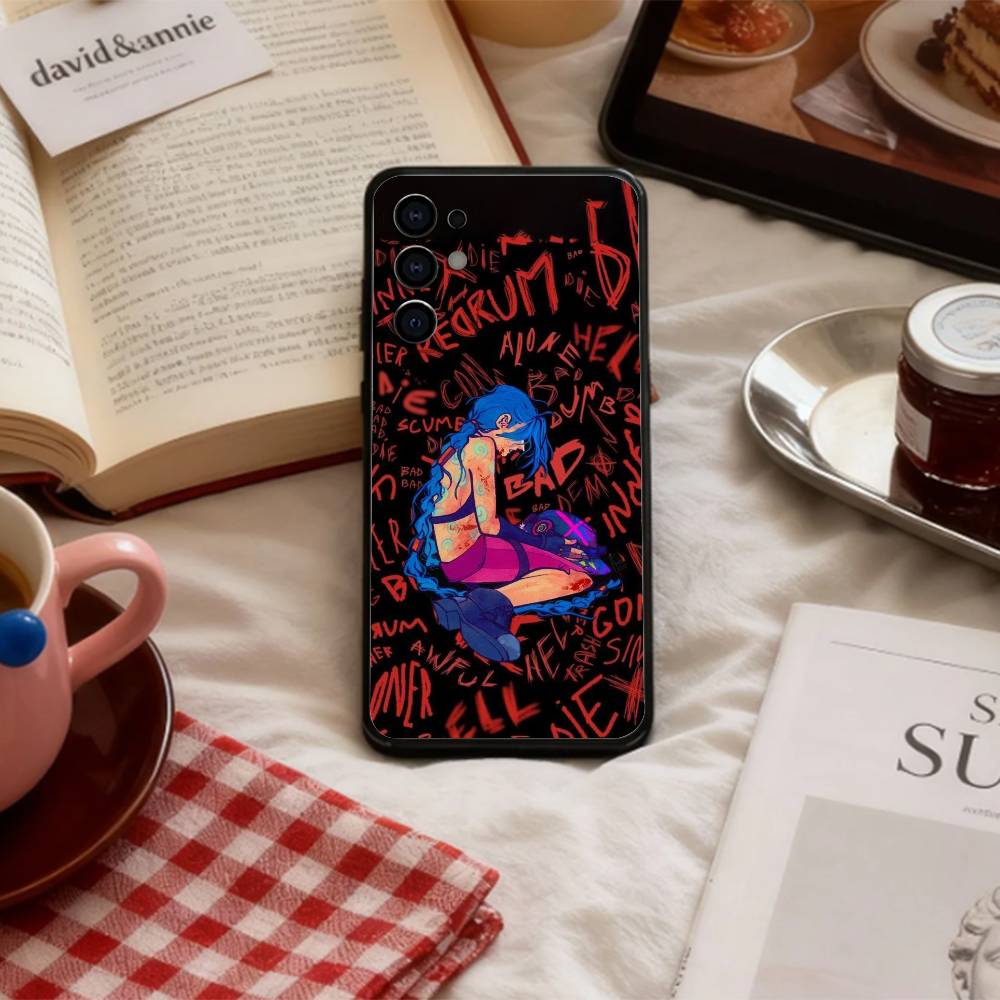 F-Fashion J-JiNxES G-Game Cool Phone Case For Samsung S 25,24,23,22,30,21,10,9,Ultra,Plus,Lite,FE,4,5 G Soft Black Case