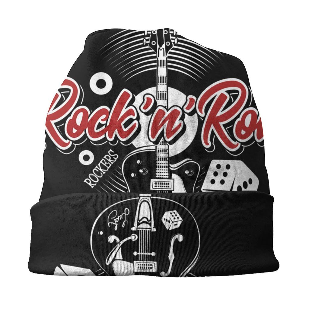 Music Dice Rockers Guitars Rockabilly Rock and Roll Washed Warm Bonnet Cycling Casual Beanies Protection Unisex Women Hats
