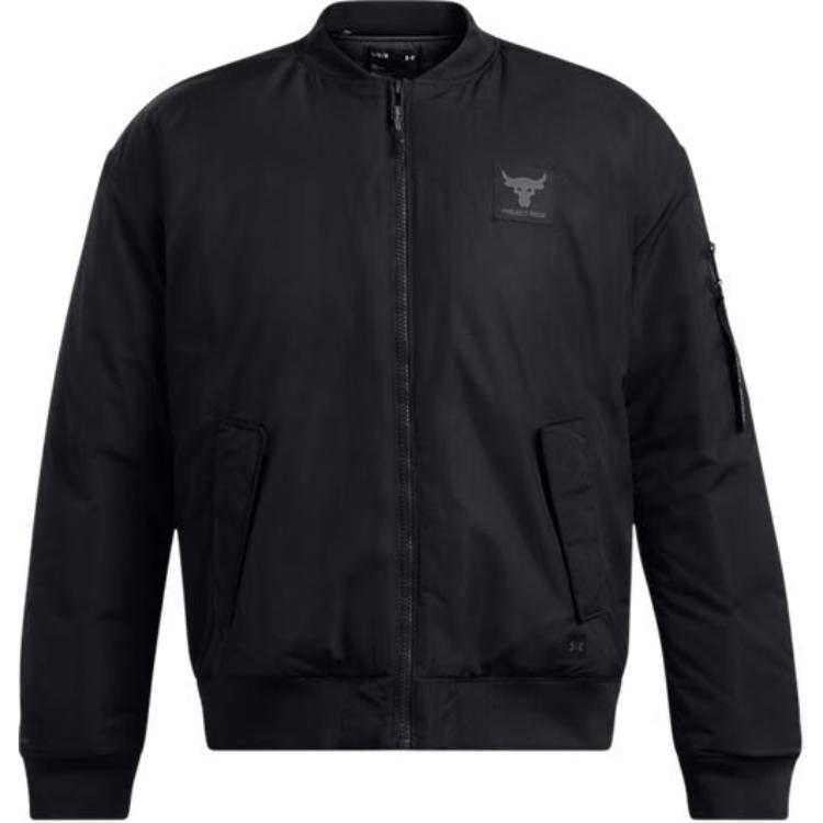 Under Armour Project Rock Woven Training Zip Jacket Men Jackets Black 1387085-001