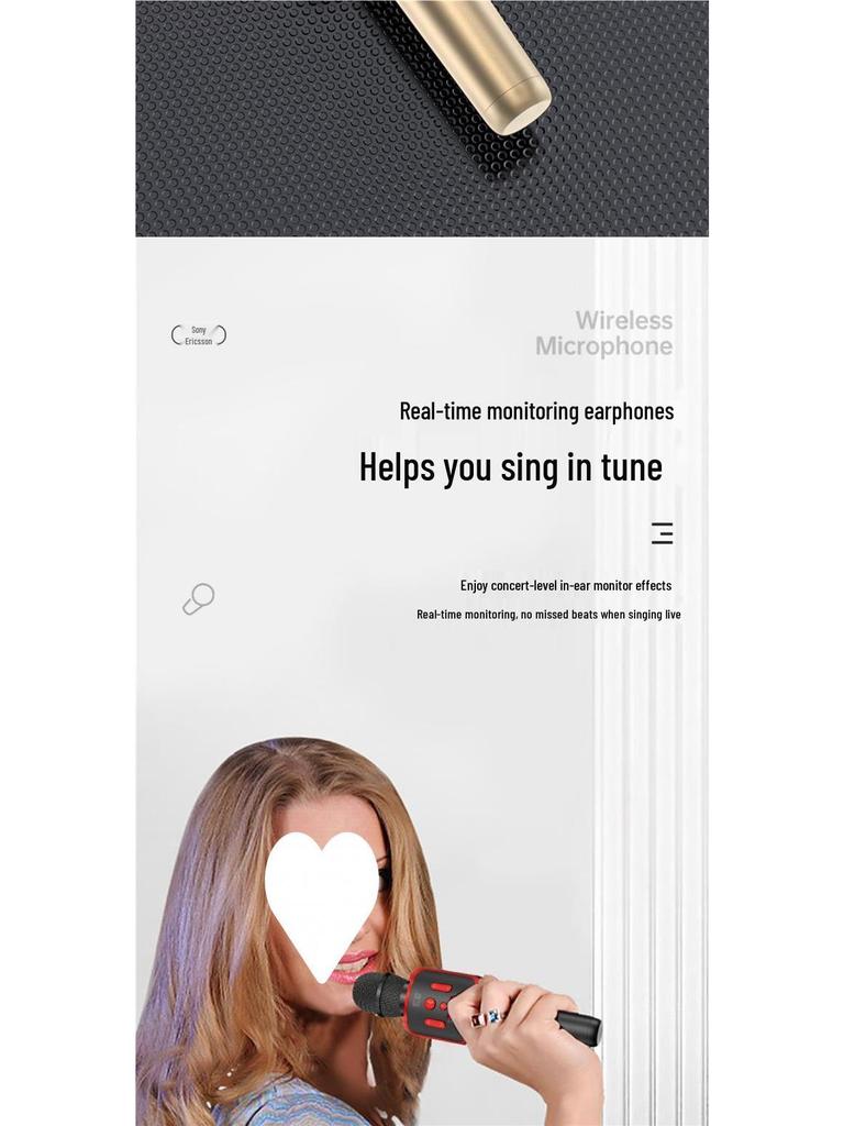 Беспроводной Bluetooth-микрофон и динамик для мобильного телефона - Пойте K-песни дома для детей и взрослых