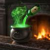 Indoor Halloween Decoration Witch Cauldron, Large Plastic Black Bucket with Floating Potion Bottle, Atmosphere Artifact Spooky Soup Pot Decor for Home