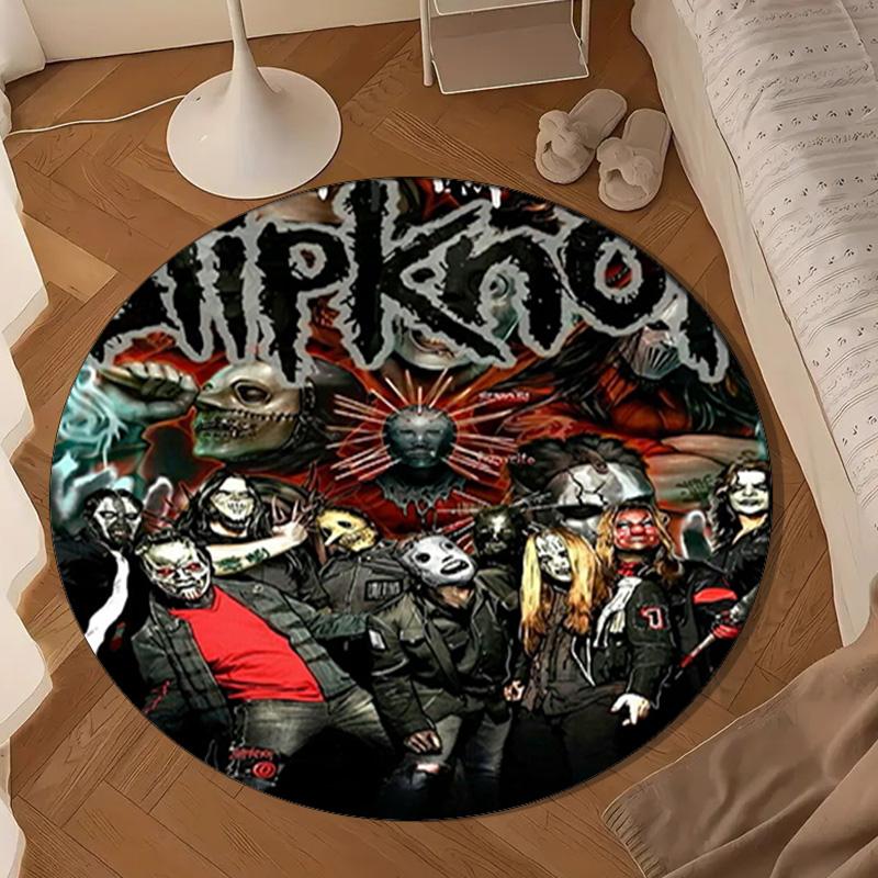 Rock music Slipk-not Round Rug for Livingroom,Bedroom, Palyroom, Chair Rug, Area rug, Circle Carpet, Large Size Fan Christmas gift
