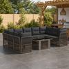 Garden Sofa Set 10 Pieces Grey Poly Rattan
