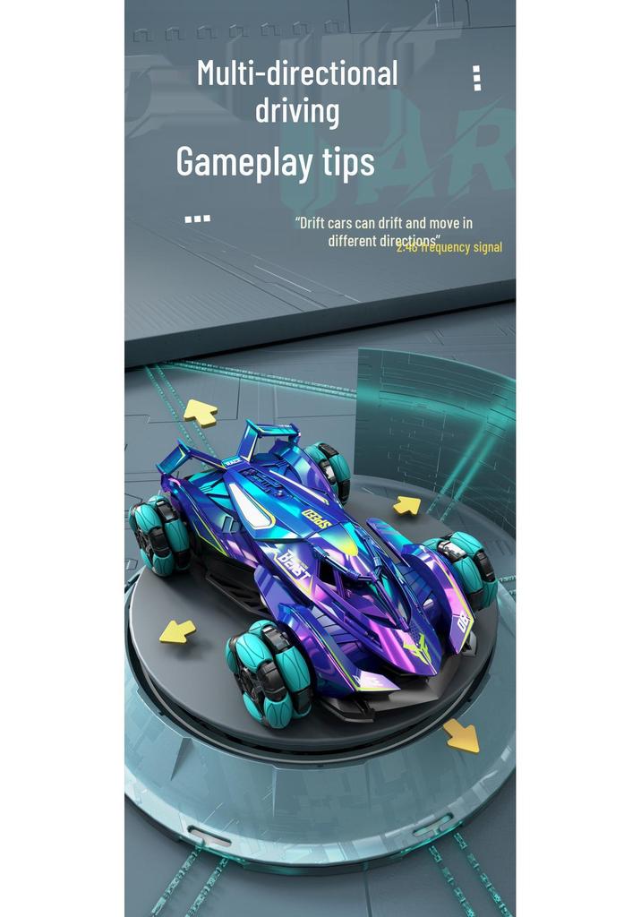 Remote Control 2.4G Gesture-Sensing Drift RC Car, Four-Wheel Drive, Rechargeable Stunt Toy for Kids.