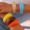 European & American Geometric Ins-Style Wide Face Acrylic Bangle - Colorful & Irregular Design