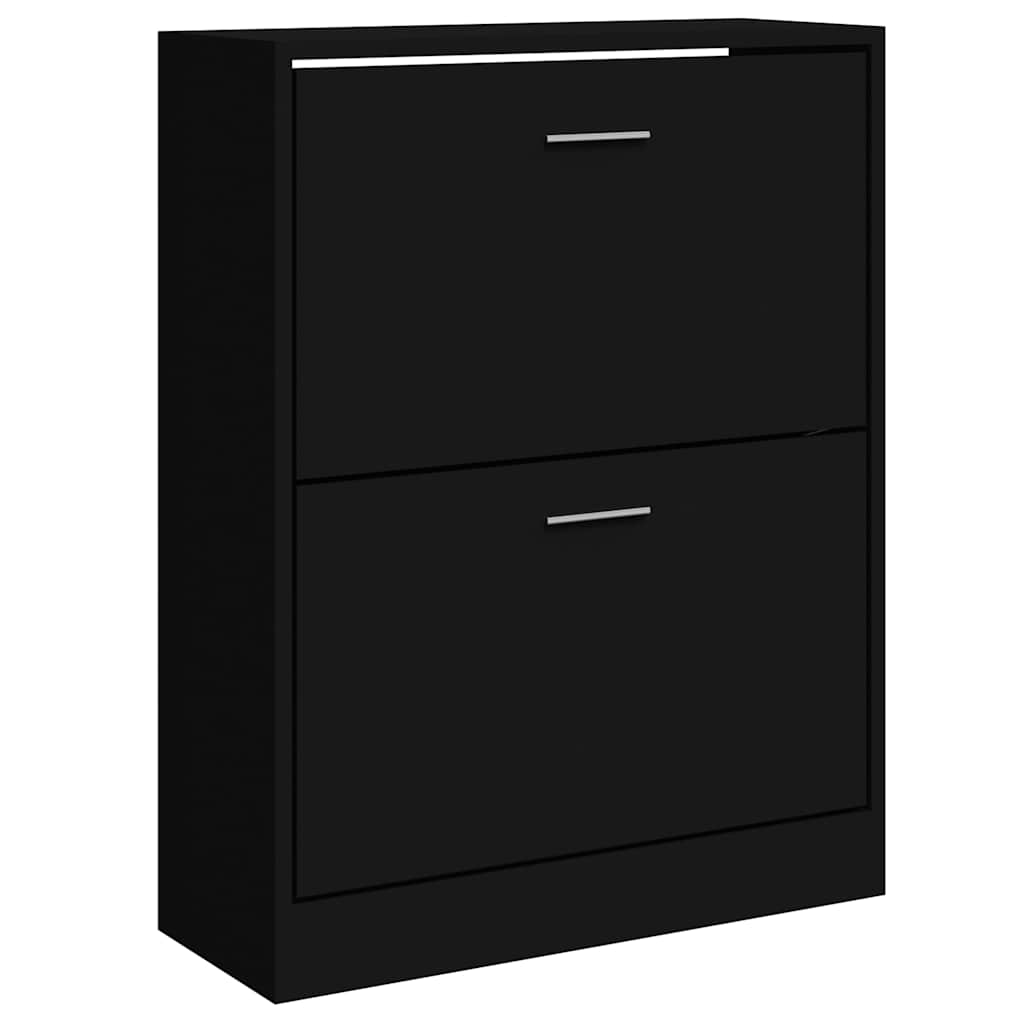 Shoe Cabinet Black 63x24x81 cm Particleboard
