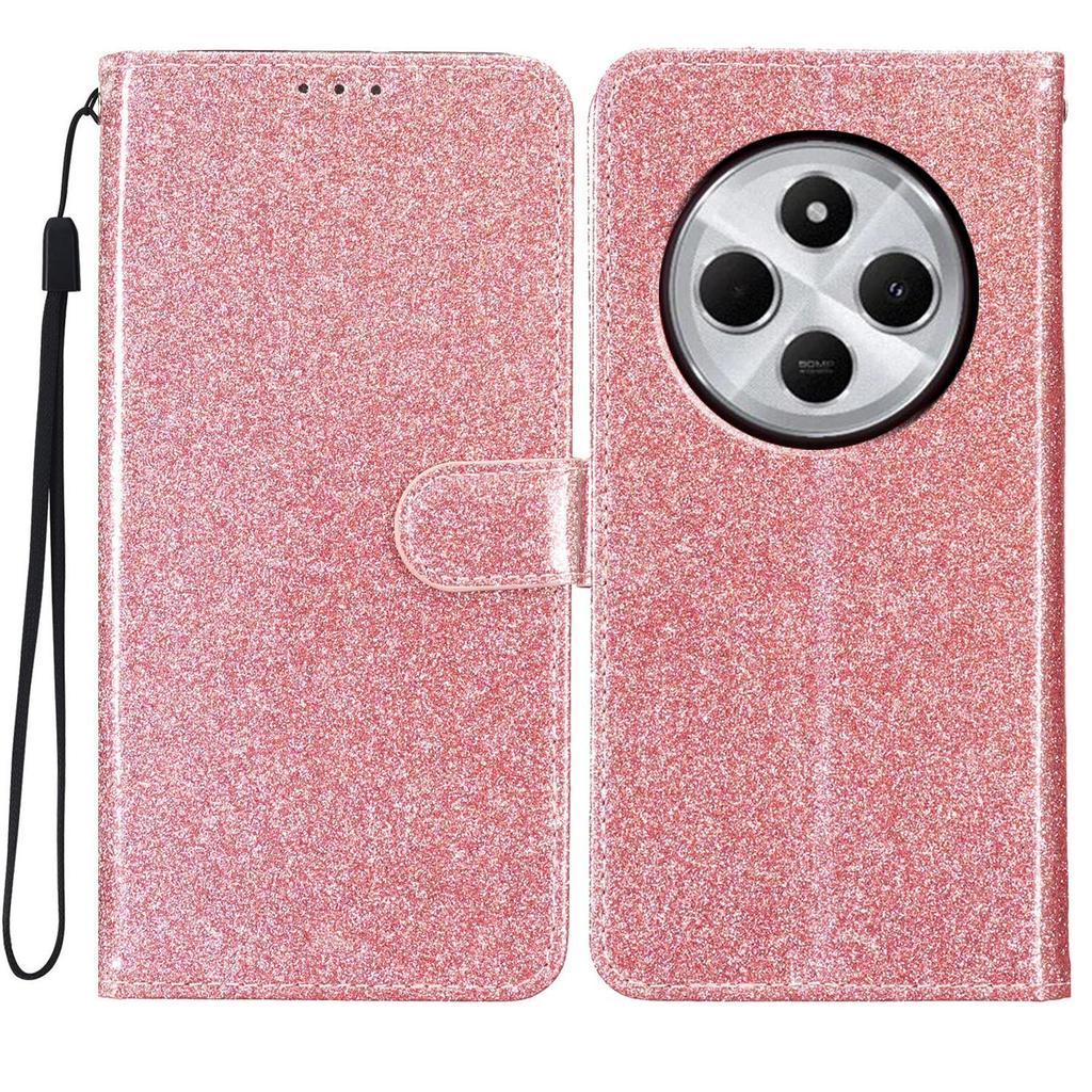 For Xiaomi Redmi A4 5G Wallet Case Glitter Anti-Scratch Leather Phone Cover Stand