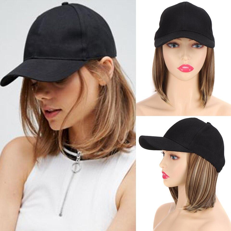 LUPU Короткие синтетические парики боб с прямыми волосами для женщин, черные, коричневые, светлые волосы, бейсбольная кепка с естественным соединением, регулируемая