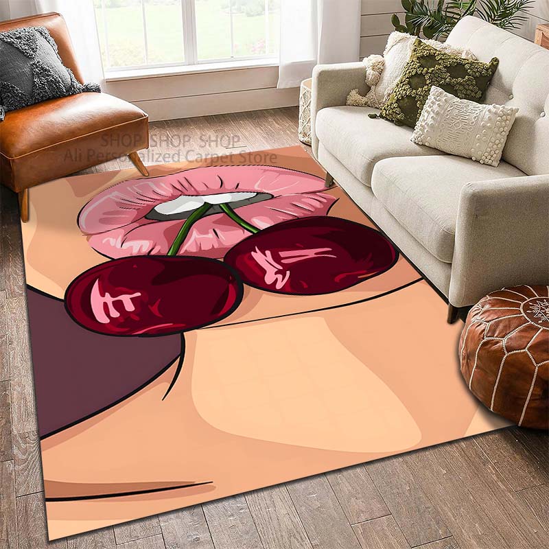 Fashion Sexy Lips Pattern Carpet for Living Room Bedroom Bedside Floor Mat Cloakroom Modern Home Area Decor Fast Shipping