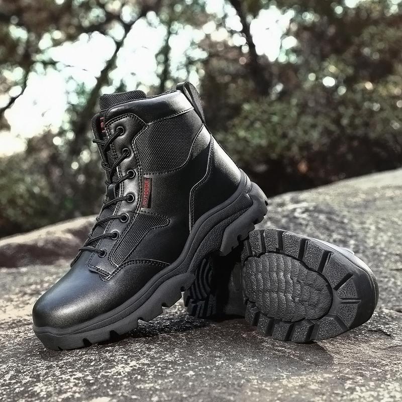 Men's High-top Hiking Boots Outdoor Shoes Military Boots Rubber Sole Large Size39-46