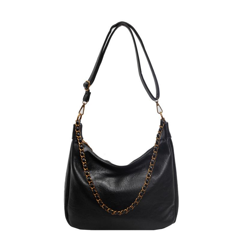 Ielgy Texture Retro Large Capacity Tote Bag Fashion Chain Shoulder Fashion Commuter Messenger Bag