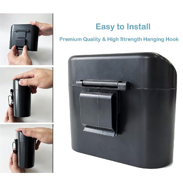 Kitbest (2 Pack Car Trash Can Bin With Lid, 120 Pcs Trash Bags And 4 Pcs Car Hooks. Mini Car Garbage Can, Dustbin Can Organizer Storage For Front