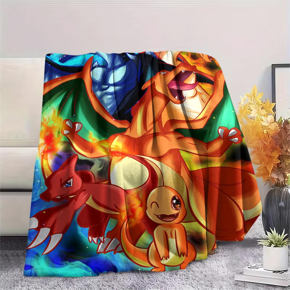 Charmander Muster Flanelldecke, Hohe Qualität, Bequem für Alle Jahreszeiten, Heimdekoration, Wärme und Komfort, Perfekt für Geschenke.