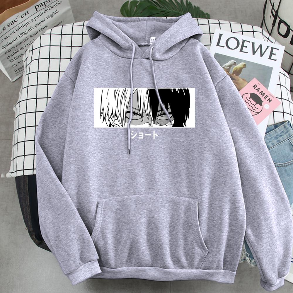 My Hero Academia Hoodies Shoto Todoroki Comic Man Harajuku Street Hip Hop Warm Men Hoody Sweatshirts Oversie Punk Korean Clothes