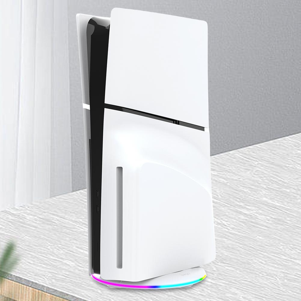 Светодиодная вертикальная подставка для PS5 Slim версии с дисководом/цифровой версии, держатель, док-станция, крепление для игровой консоли Sony Playstation 5 Slim, базовые аксессуары