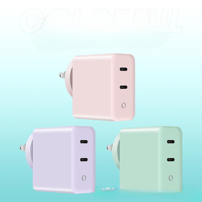 Многопротокольное зарядное устройство GaN2C PD40W, двухпортовое зарядное устройство PPS PD20W+PD20W, независимая интеллектуальная быстрая зарядка