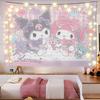 Гобелен с принтом в стиле мультфильмов Sanrio, милый мультяшный стиль, фэнтезийный фон, домашний декор, гобелен с принтом «Сердце девочки»