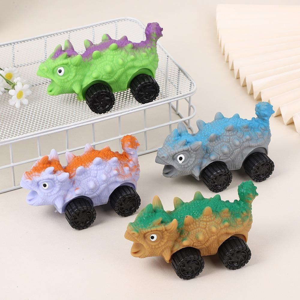 with Wheel Cartoon Fidget Toy High Elasticity Cute Pinch Toy Dinosaur Squeeze Toy Kids Tricky Doll