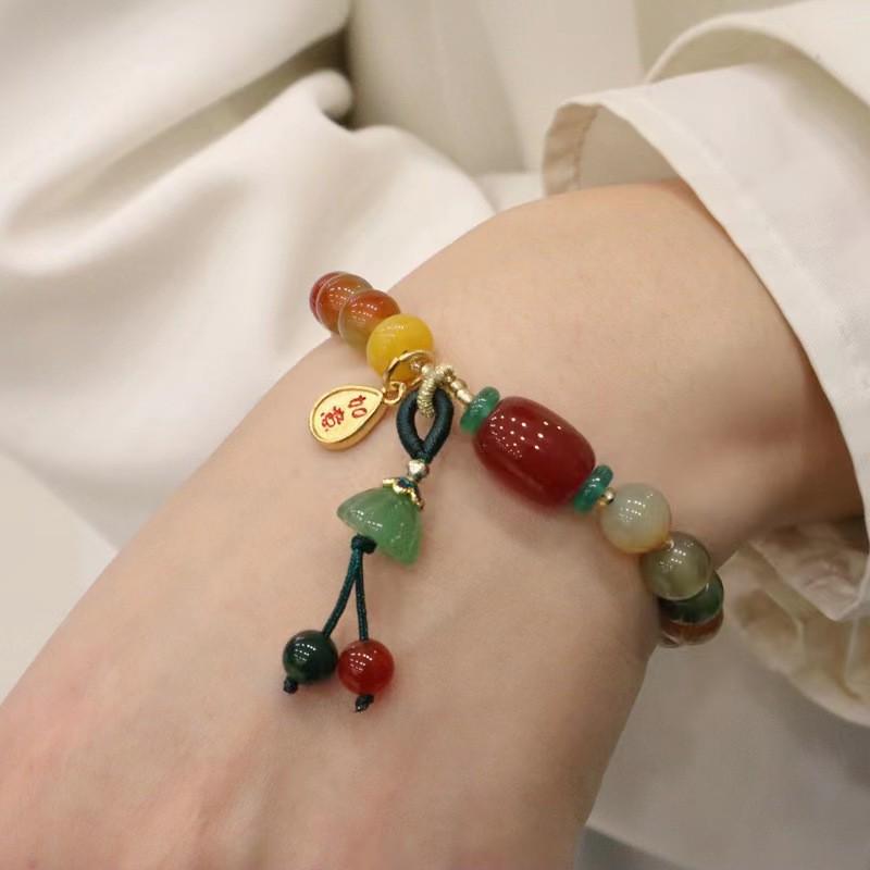 2025 Retro Chinese Camellia Braided Bracelet: Elegant, Ethnic-Style Design for Women