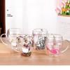 Artificial Flower Glass Coffee Mugs High Beauty Double Wall Glass Tea Cup Heat Insulated Quicksand Drinking Glasses Milk Cups