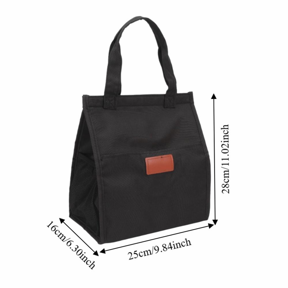 With Pockets Insulated Lunch Bag Reusable Thermal Insulation Lunch Box  for Picnic