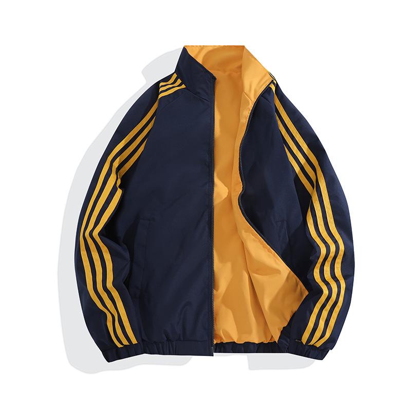 Куртка со стойкой, Мужская двусторонняя бейсбольная куртка, Мужская универсальная повседневная спортивная куртка