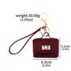 Mini Leather Openable Small Bag Keychain Pu Leather Hand Strap Coin Purse Accessories Pendant Mobile Phone Bag Jewelry Gift