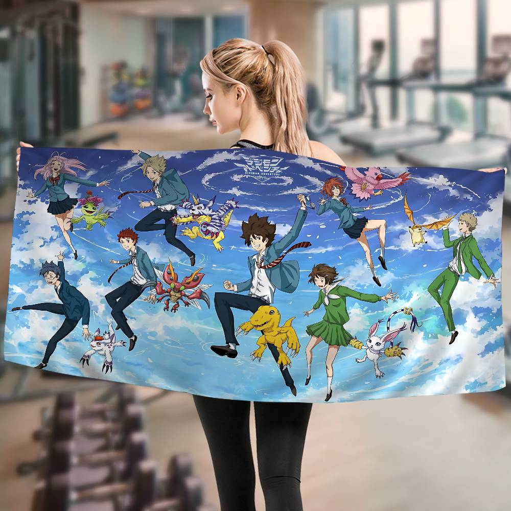 Digimon Adventure Игровой коврик для ванной с монстрами Разноцветные полотенца для девочек Микрофибра Быстросохнущие Без песка Пляж Йога Спа