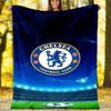 Chelsea FC logo printed throw blanket—soft,warm;versatile blanket for all seasons—perfect as &air-conditioning throw,nap blanket