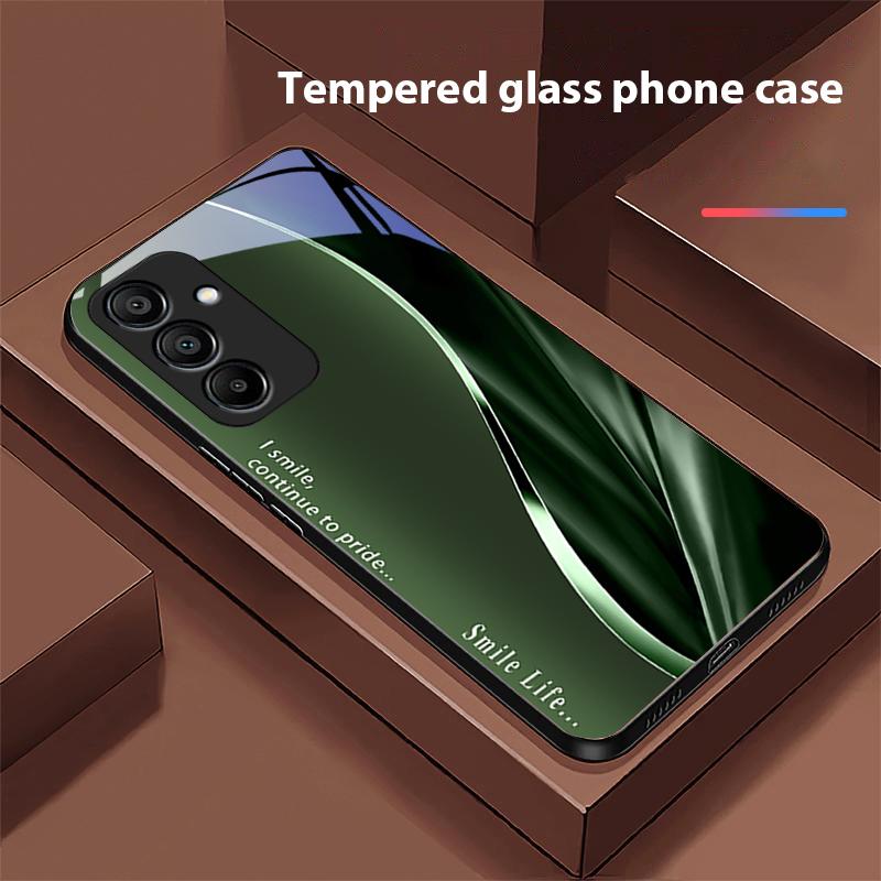 Новый мягкий коричнево-красный чехол для Samsung Galaxy A15 5G 54 4G 51 50 24 35 90 71 12 51 53 52S 80 22 34 с черным закаленным стеклом.