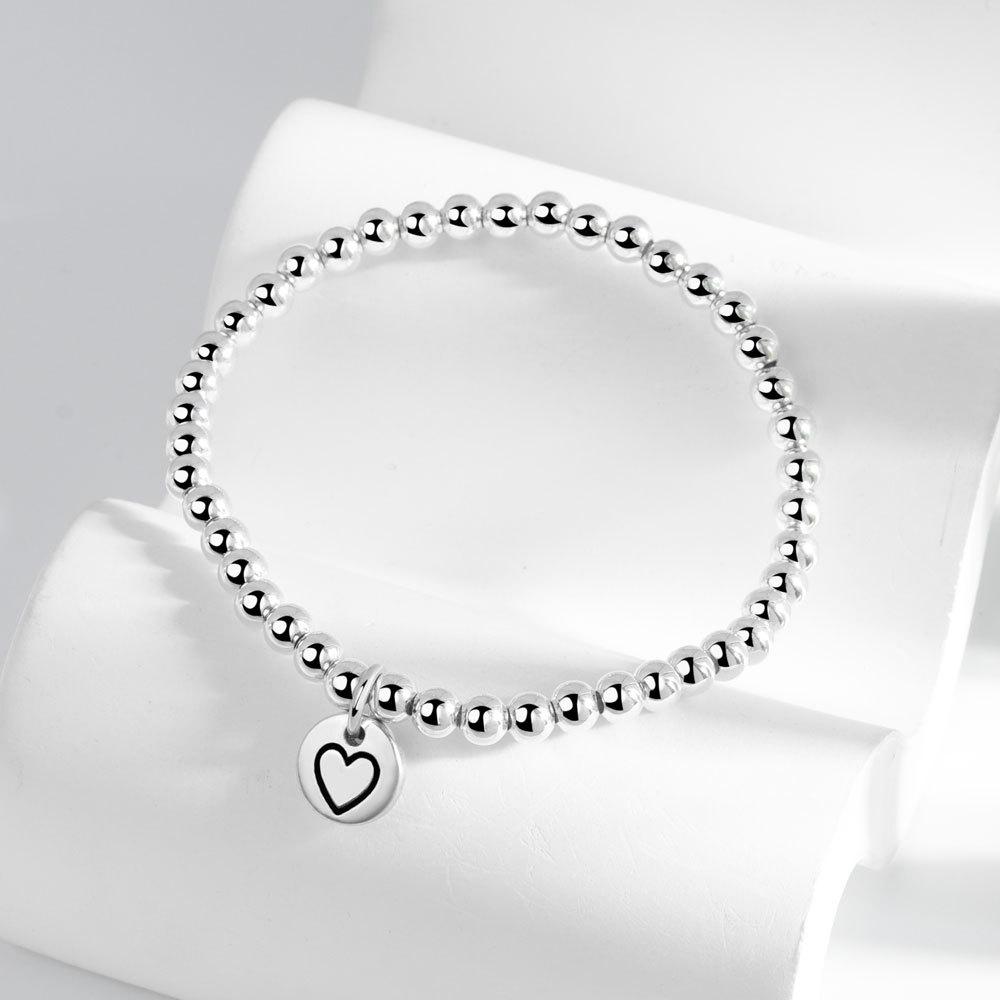 925 Silver Heart Bead Bracelet For Women Unique Design High End Versatile Fashionable Personalized Jewelry