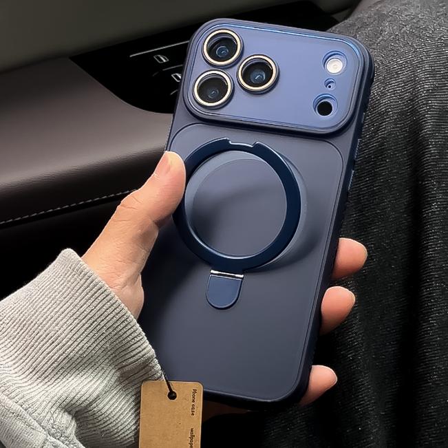 Матовый Магнитный Чехол Для Беспроводной Зарядки Magsafe Для iPhone 17 16 15 14 13 12 11 Pro Max Plus С Подставкой Держателем Прозрачная Крышка